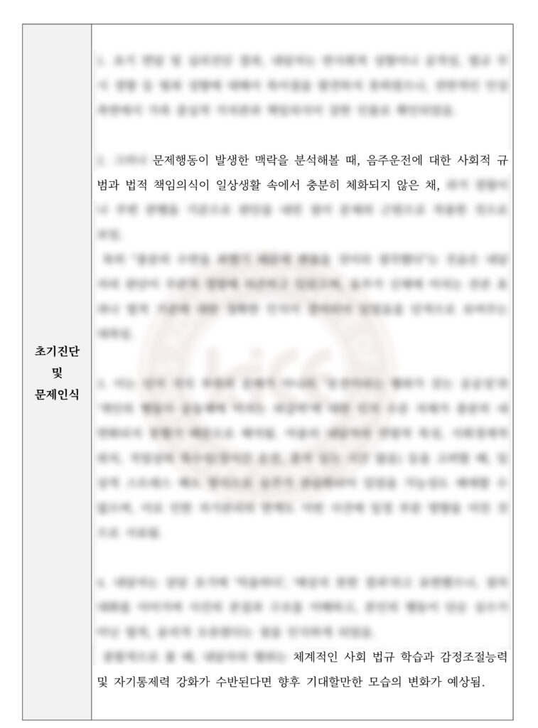 재범예방교육을 위한 마인드코칭의견서2